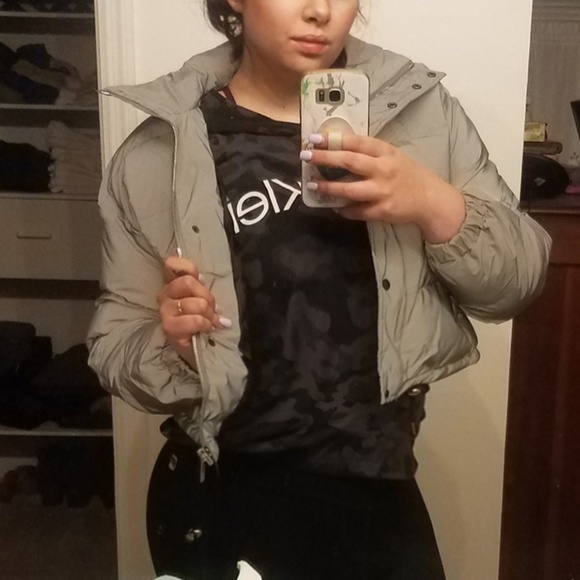 1 LEFT-Reflective Bomber Puff Coat - Picture 2 of 8